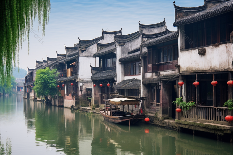 枫泾古镇小桥流水人家水乡背景图,高清,摄影图,摄影图片,图片大全,摄影图免费下载